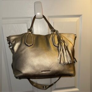 Michael Kors gold metallic Brooklyn bag